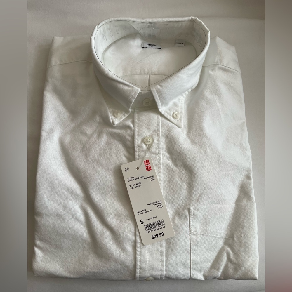 Uniqlo Men’s Oxford Shirt Small White NWT